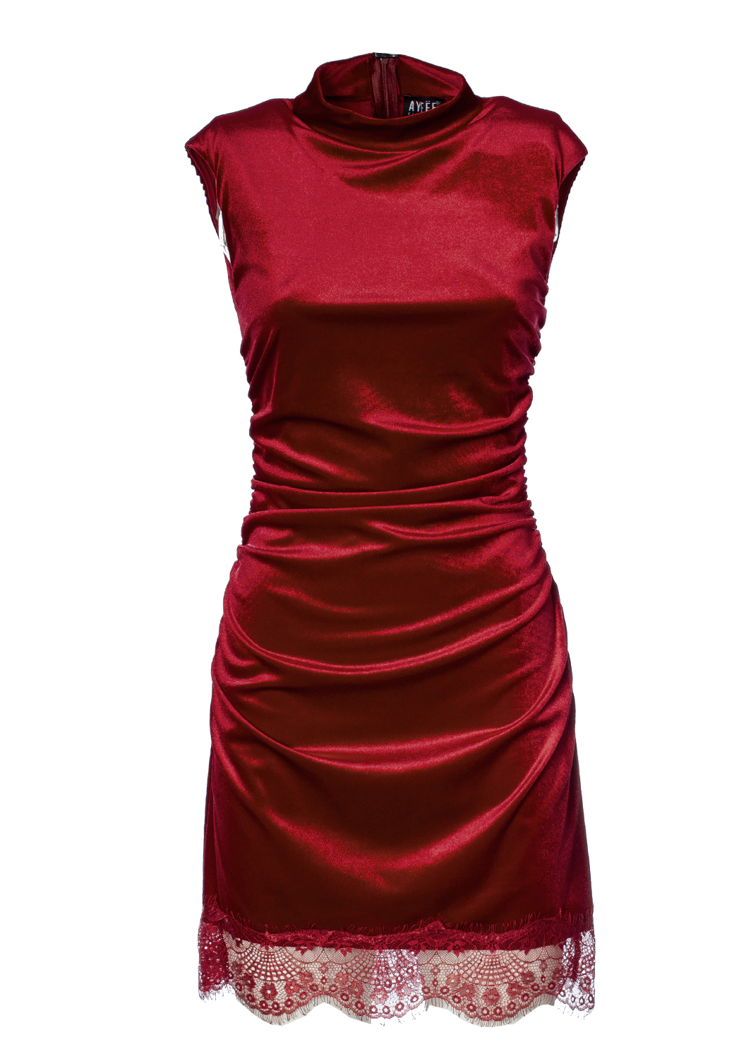 ABITO CORTO VELLUTO BALZA PIZZO 2 TG 95%PL 5%EA MADE IN ITALY          - BORDEAU